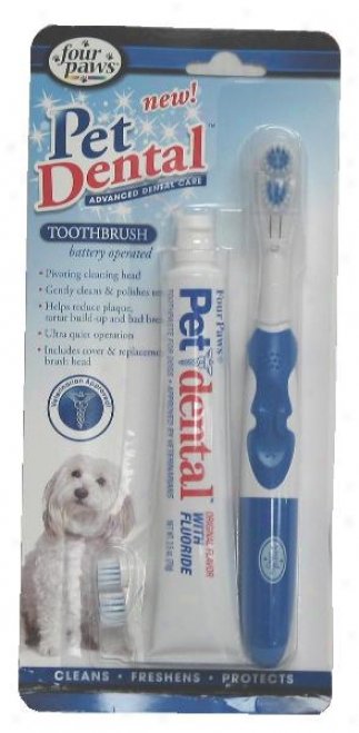 Four Paws Battery Operated Toothbrush Kit For Dogs