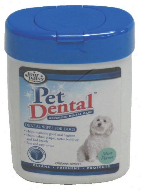 Four Paws Dental Wipes For Dogs - 30 Ct