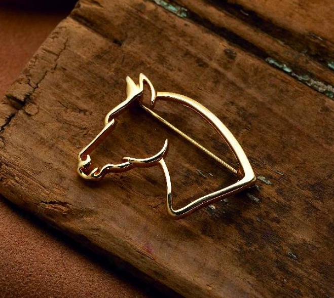 Horse Head Stock Pin/brooch