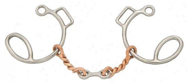 Kelly Silver Star 6 Cheek Twisted Copper Dogbone - Stainless Steel - 5 1/2 Mouth