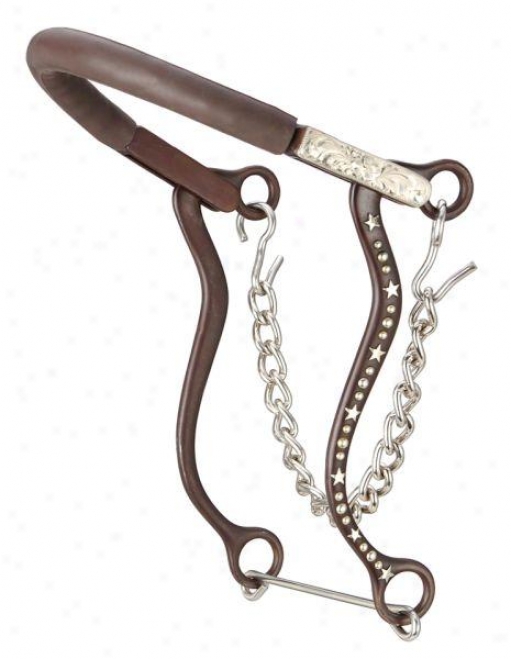 Kelly Silver Star Bicycle Chain With  Dots/stars Hackamore - Ancient rarity Brown - Horse