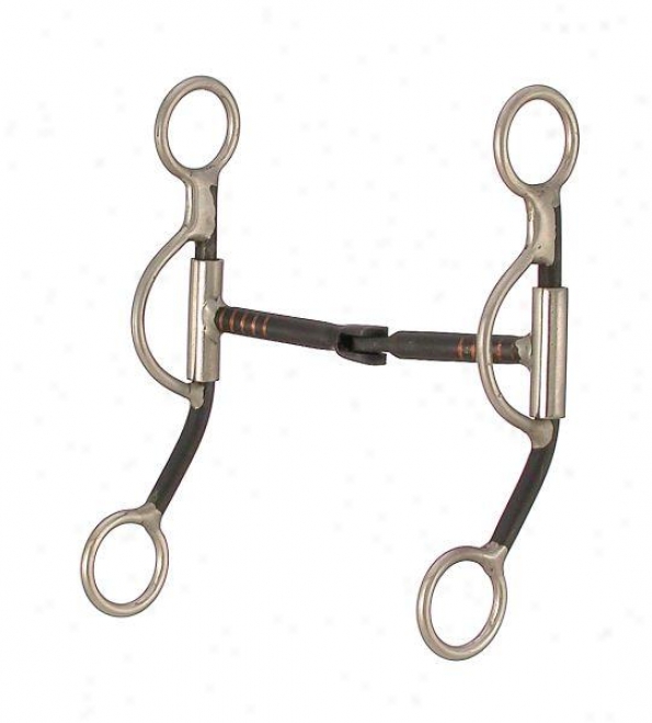 Kelly Silver Star Hinged Mouth Snaffle - Black Steel  -5 Mouth