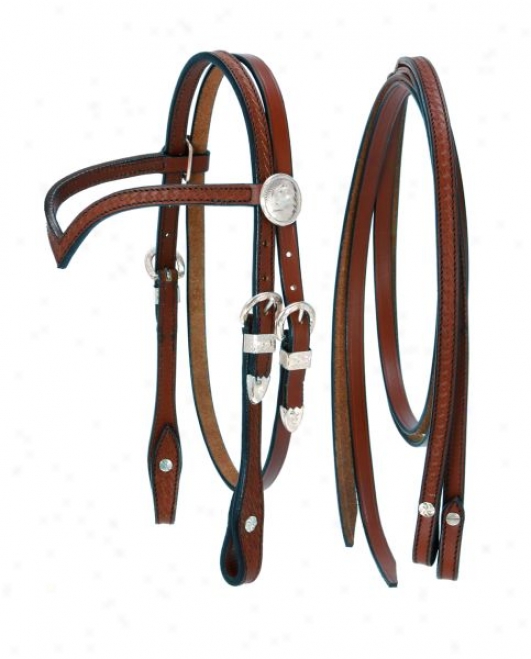 King Series Miniature V Browband Headstall With Silver