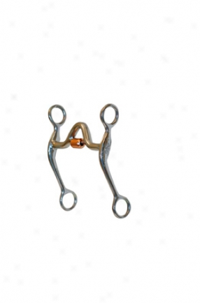 Metalab Stainless Steel Quarter Horse Bit With Copper Cricket - Stainless Steel - 4 3/4