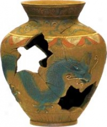 Oriental Vase Aquarium Ornament - Multi