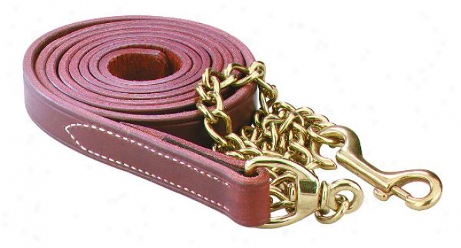 Perri's Leather Lead With  30 Solid Brass Chain