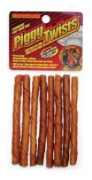 Piggy Twist Dog Chew - Red/brown - 8 Pack