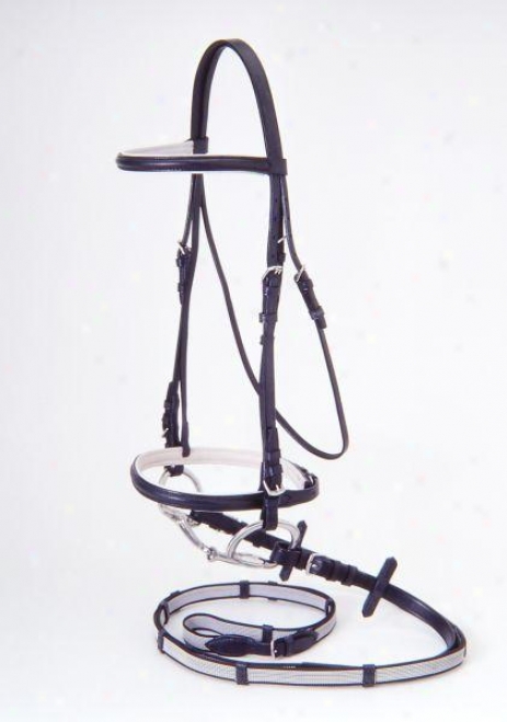 Silver Fox Padded Snaffle Bridle With  Super Grip Loins