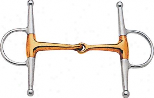 Sta-brite Full Chewk Eggbut Snaffle With  Copper Mouth - Stainless Steel - 4 3/4