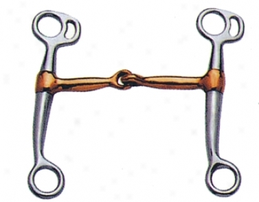 Sta-brite Ss Tom Thumb Snaffle With Copper Mouth - Stainless Steel - 5