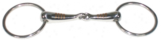 Sta-brite Stainless Steel Ring Hard Copper Inlay Mouth Snaffle - Stainless Steel - 5