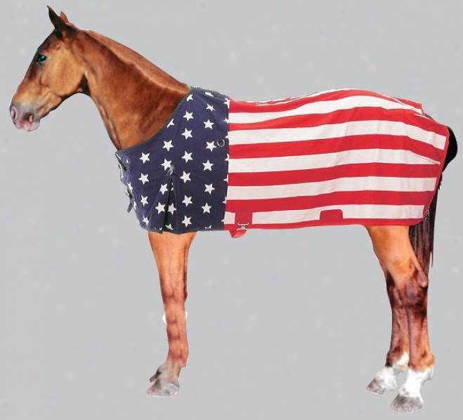 Star & Stripes Horse Cotton Sheet With Leg Straps