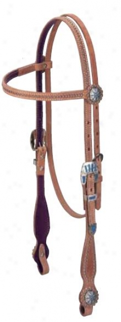 Weaver Desert Rose Browband Headstall - Russet - Horse