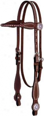 Weaver Purple Diamond Browband Headstall With Crystals