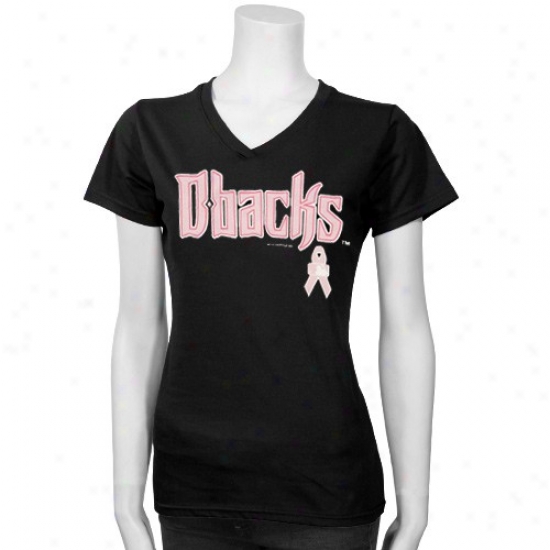 Arizona Diamondbacks Apparel: Arizona Diamondbacks Black/pink Breast Cancer Research Logo T-shirt