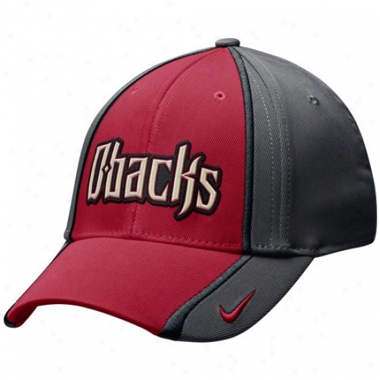 Arizona Diamondbacks Merchandise: Nike Arizona Diamondbacks Charcoal-sedona Red 2-tone Tactile Swoosh Flex Hat