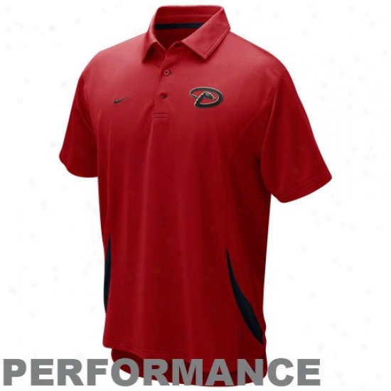Arizona Diamondbacks Polos : Nike Arizona Diamondbacks Serona Red Dri-fit Performance Polos