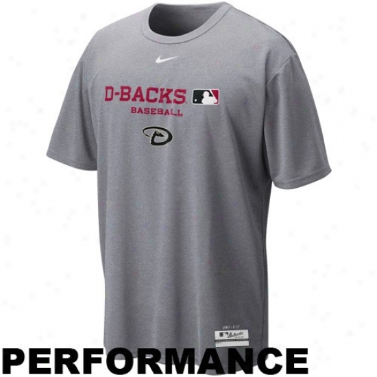 Arizona Diamondbacks Shirt : Nike Arjzona Diamondbacks Ash Nikefit Team Issue Accomplishment Shirt