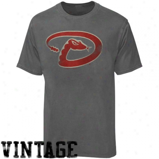 Arizona Diamondbacks T Shirt : MajesticA rizona Diamondbacks Heath Charcoal Big Time Play Vintage T Shirt