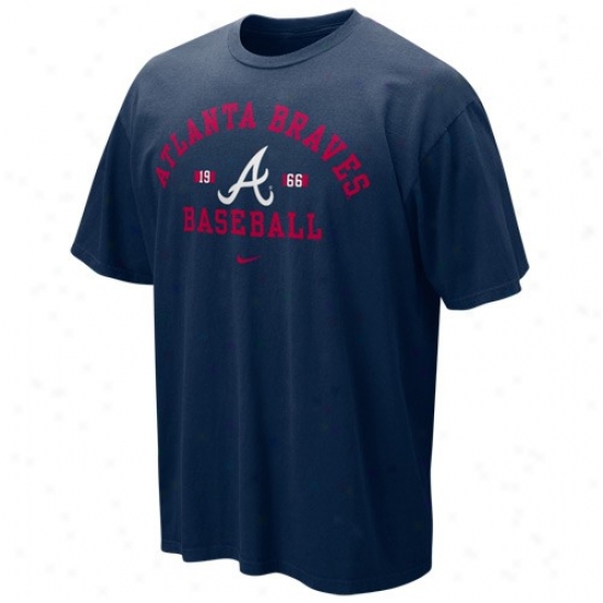 Atlanta Braves Apparel: Nike Atlanta Braves Navy Blue Safety Squeeze T-shirt