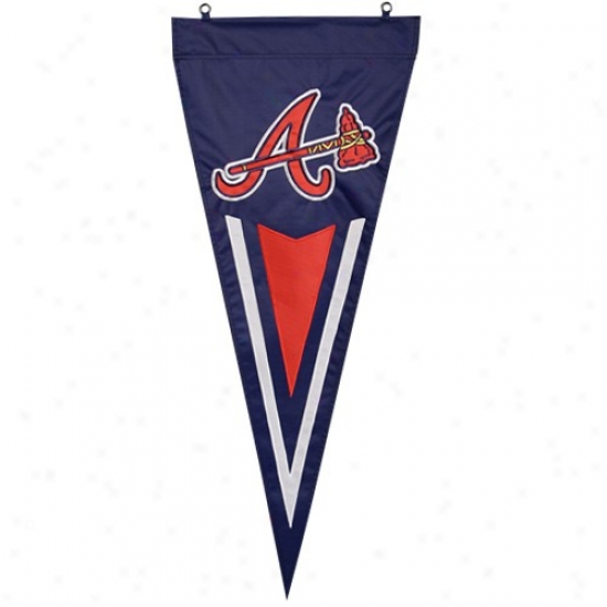 Atlanta Braves Flags : Atlanta Braves Navy Blue Premium Quality Pennant