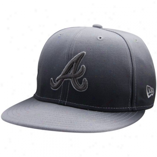 Atlanta Braves Hat : New Era Atlanta Braaves Charcoal Fade Subtitle 59fifty Fitted Hat