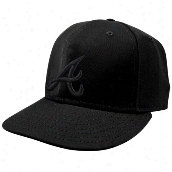 Atlanta Braves Hats : New Era Atlanta Braves Black 59fifty (5950) Tonal Fitted Hats