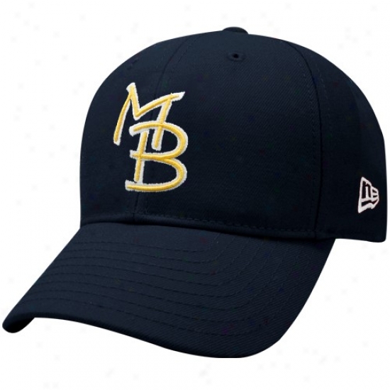 Atlanta Braves Hats : New Era Myrtle Beach Pelicans Navy Blue Basic Logo Adjustable Lubber Hats
