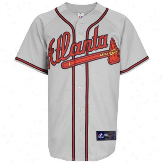 Atlanta Braves Jerseys : Majestic Atlanta Braves Gray Replica Baseball Jerseys