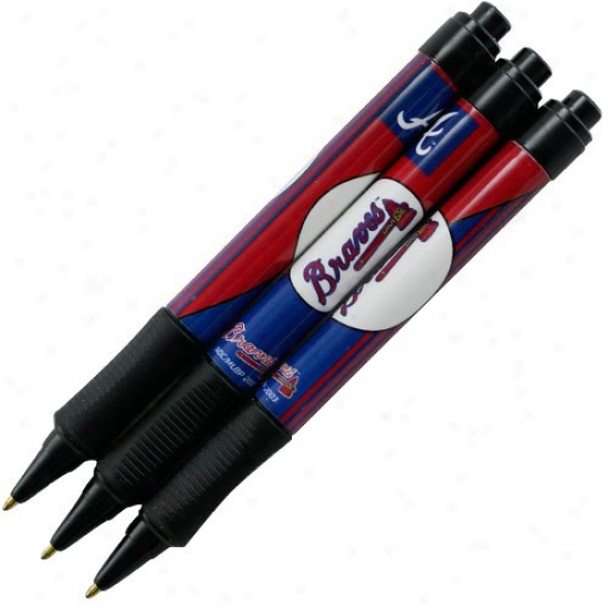 Atlanta Braves Sof Grip 3-pack Pen Set