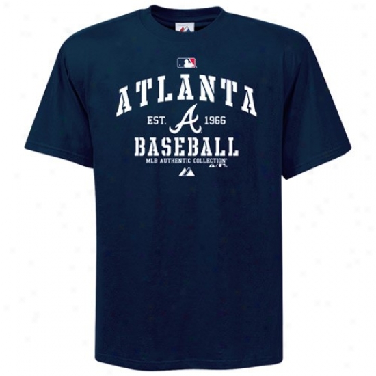 Atlanta Braves Tshirts : Majestic Atlanta Braves Youth Navy Blue Ac Classic Tshirts