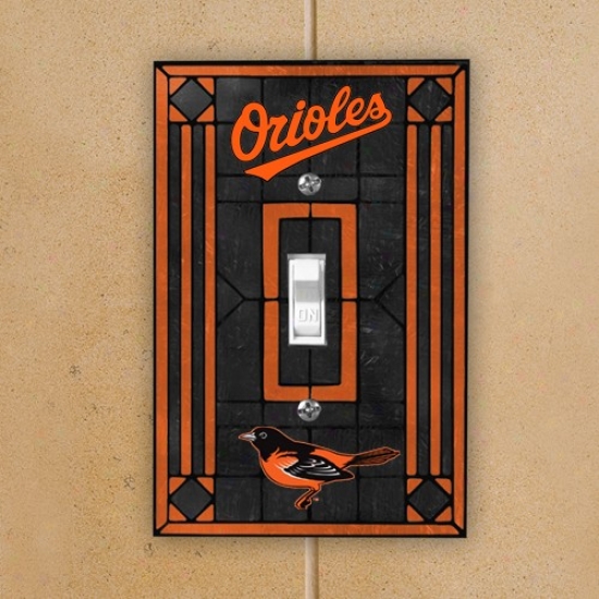 Baltimore Orioles Black Art-glaass Switch lPate Cover