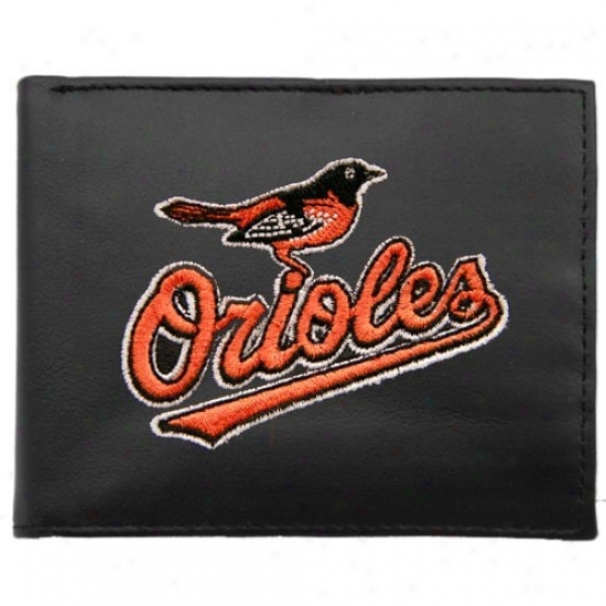 Baltimore Orioles Black Embroidered Billfold Wallet