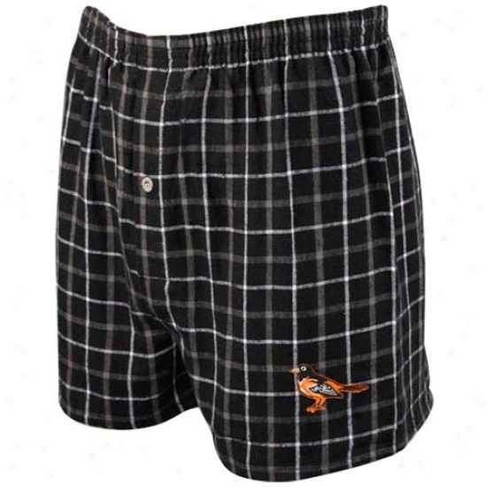 Baltimore Orioles Black Gridiron Boxer Shorts