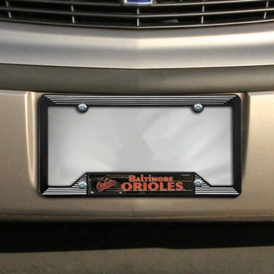 Baltimore Orioles Black Plastic License Plate Frame