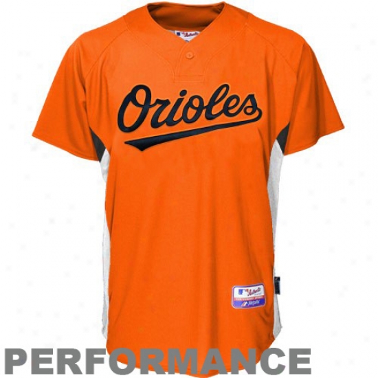 Baltimore Orioles Jersey : Majestic Baltimore Orioles Orange BattingP ractice Jersey