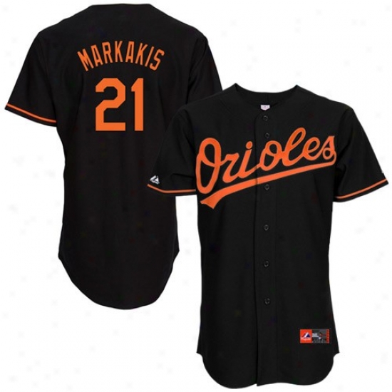 Baltimore Orioles Jerseys : Majestic Baltimore Orioles #11 Nick Markakis Black Repplica Baseball Jerseys
