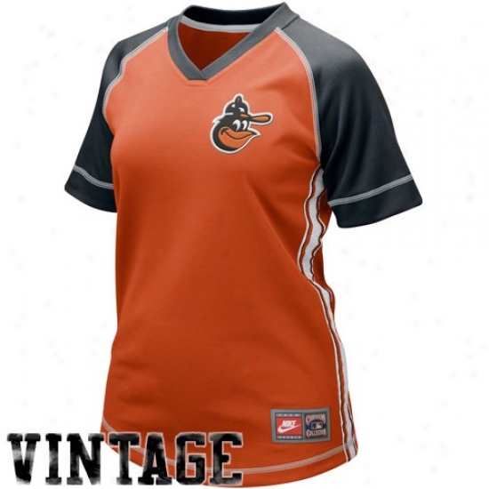 Baltimore Orioles Jerseys : Nike Baltimore Orioles Laies Orange Cooperstown Throwback Vintage Baseball Jerseys
