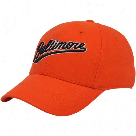Baltimore Orioles Merchandise: Nike Baltimore Orioles Orange Mlb Swoosh Legacy 91 Unisex Flex Fit Hat