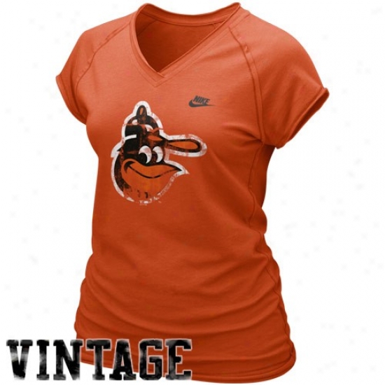 Baltimore Orioles Tees : Nike Baltimore Orioles Ladies Orange Cooperstown Bases Loaded Tees