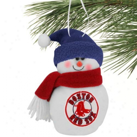 Boston Red Sox 6'' Plush Snowman Ornament