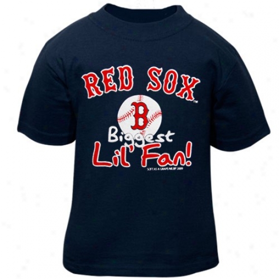 Boston Red Sox Apparel: Bosfon Red Sox Infant Navy Blue Biggest 'lil Fan T-shirt