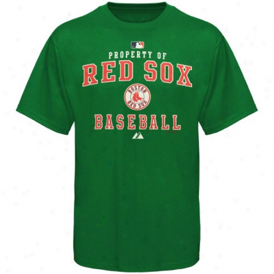Boston Red Sox Apparel: Majestic Boston Red Sox Green St. Patrick's Day Properyt Of T-shirt