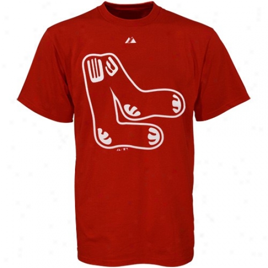 Boston Red Sox Attire: Majestic Boston Red Sox Red Cooperstown Official Logo T-shirt