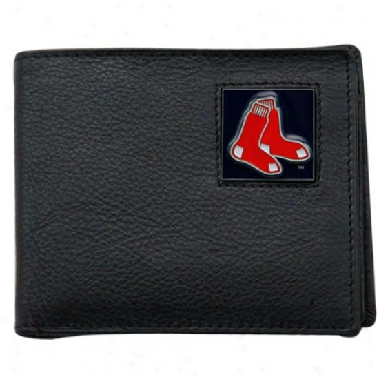 Boston Red Sox Black Bi-fold Leather Executive Wallet