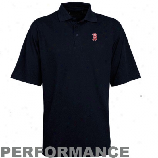 Boston Red Sox Clothes: Cutter & Buck Boston Red Sox Navy Blue Drytec Championship Performance Polo