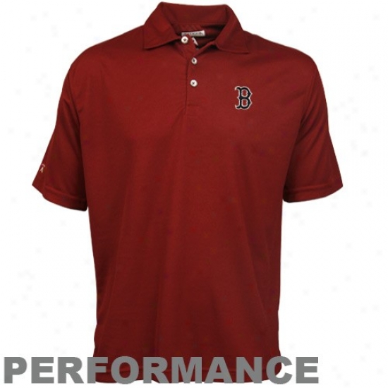 Boston Red Sox Golf Shirts : Antigua Boston Red Sox Red Excellence Performancw Golf Shirts