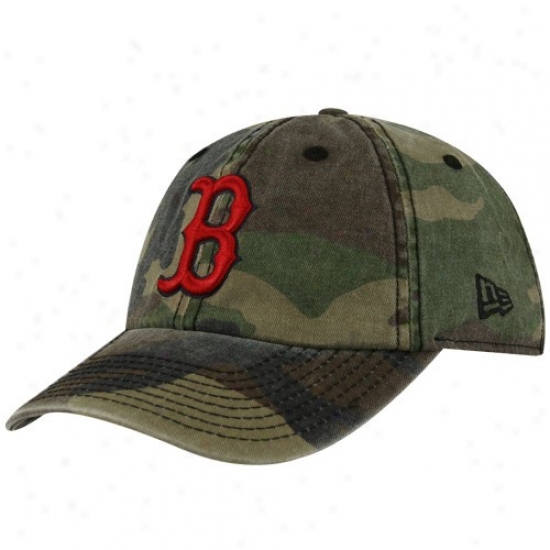 Boston RedS ox Hat : New Era Boston Red Sox Camo Foxhole Adjustable Cardinal's office
