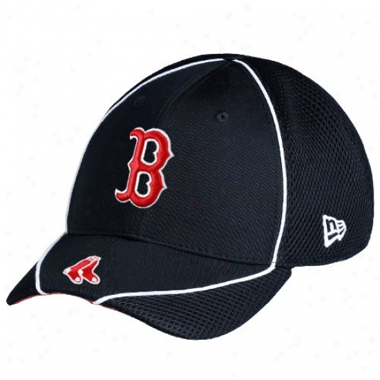 Boston Red Sox Hat : New Era Boston Red Sox Navy Blue Neo Opus Stretch Fit Hat