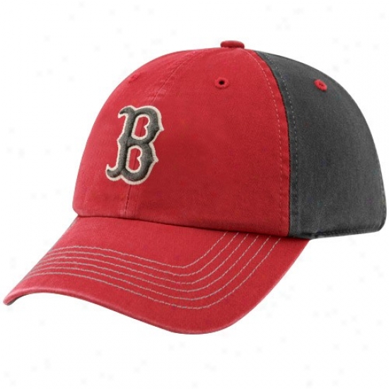 Boston Red Sox Hat : Twins Enterprise Boston Red Sox Charcoal-red Carbonite Francbise Fitted Hat